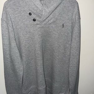 Men's long sleeve shirt, gray color, size S.